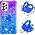 thumbnail image 2 of Clear Case for Samsung Galaxy A23 5G/4G with Ring Kickstand, Bling Gradient Quicksand Glitter Flowing Liquid Floating Case Cover for Samsung Galaxy A23 JB Purple Navy, 2 of 7