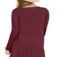 thumbnail image 3 of Women Casual Spring Ruffle Hem Long-Sleeved Casual One-Piece A Line Solid Swing Mini Dress, 3 of 6