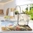 thumbnail image 5 of Dish Drying Mat Daisy Wild Flower Kitchen Mats Microfiber Counter Absorbent Dish Pad Drainer Rack 16"x18", 5 of 7
