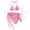 AA01_Pink, variant on IYYVV Women's 3 Piece Solid Swimwear Halter Bikini Sets with Cover Up String Tie Side Bathing Suits Coffee M