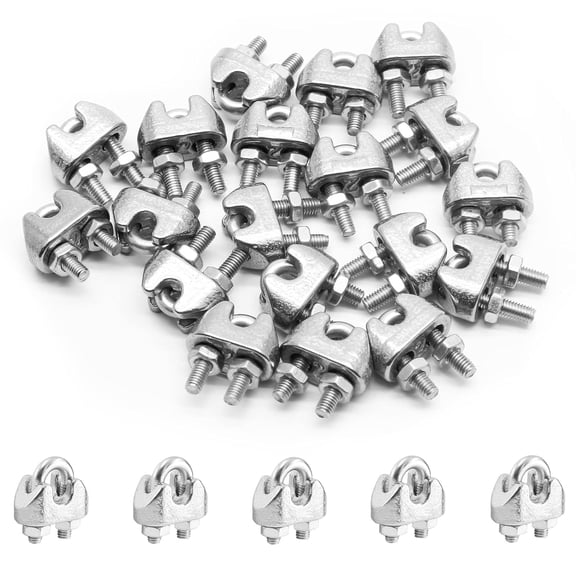 M2 1/16 Inch Stainless Steel Wire Rope Clip Clamp Pack of 20