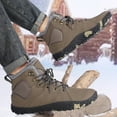 thumbnail image 5 of Mens Fleece Lined Snow Boots Winter Warm Lace Up Lightweight Hiking Booties Outdoor Non Slip Work Shoes, 5 of 6