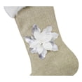 thumbnail image 2 of Holiday Unique 3D Poinsettia Christmas Decorative Hanging Stocking with Faux Fur Cuff (Silver+White 8"x19" Stocking), 2 of 4