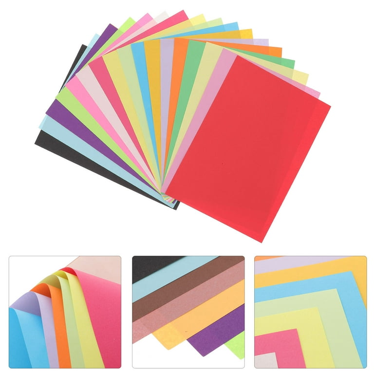 100pcs Colored Copy Paper DIY Hand Craft Paper Handmade Paper Folding for Kids Size A4(Mixed 20 Color), Multicolor