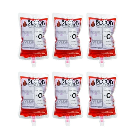 

12pcs 150ML Blood Bag Drink Storaging Bag for Hallowmas Festival Party Gathering (Blood Type Is Random Without Hook and Funnel)