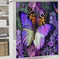 thumbnail image 6 of Fenyluxe Inspirational Quote Trust in The Lord Shower Curtain Purple Flower Butterfly Motivational Words Elegant Nature Creative Modern Art Bathroom Decor Fabric Curtain with Hooks 69x72, 6 of 7