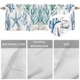 thumbnail image 3 of Kitchen Valances for Window, Coastal Watercolor Starfish Shell Light Filtering Rod Pocket Valance Curtain, Summer Nautical Sea Grass Short Curtains Window Topper for Bedroom Living Room 60x18in, 3 of 9