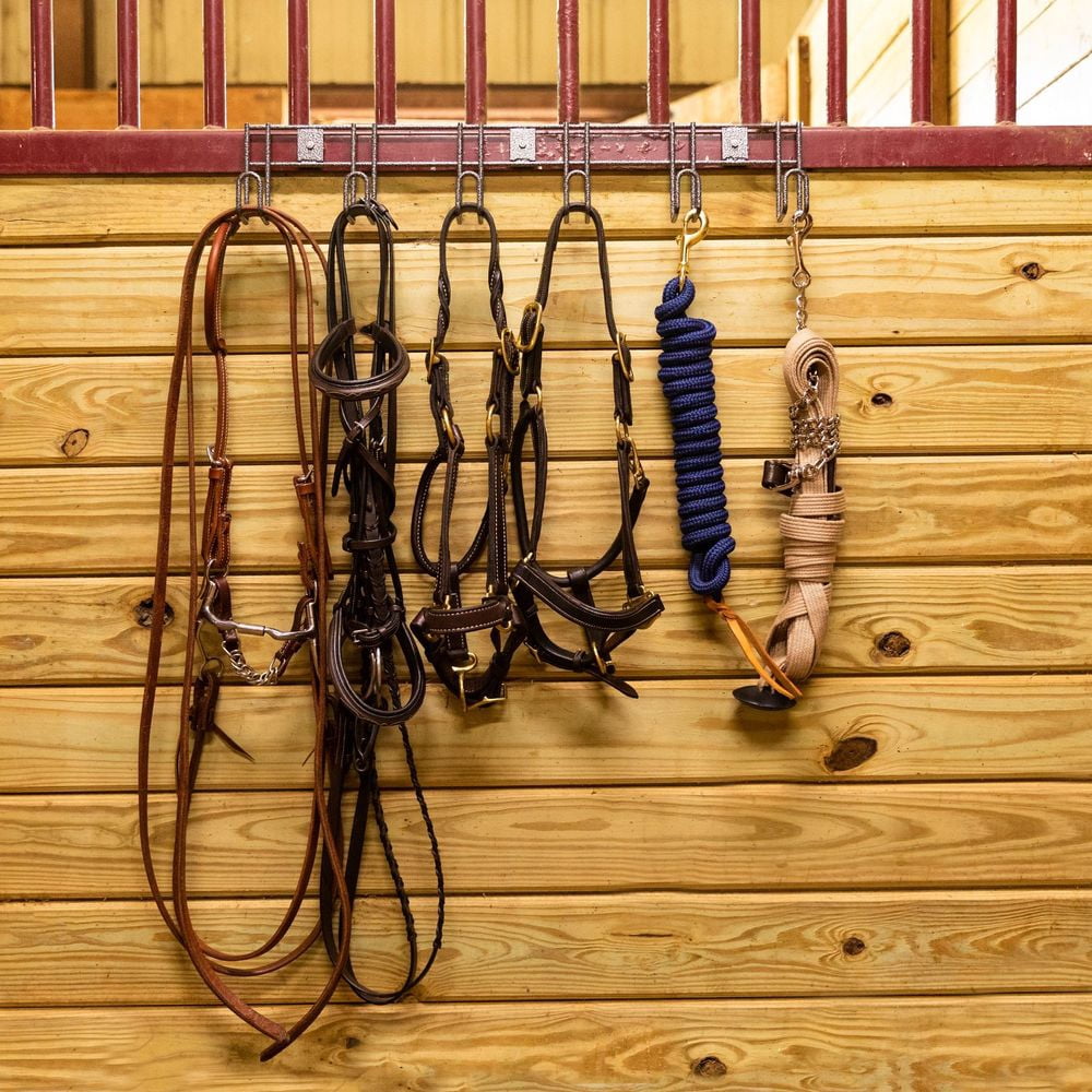 Easy-Up Pro Magnetic 6 Hook Tack Rack | Stable and Trailer | Tack Organization