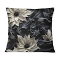 thumbnail image 3 of Designart "Graceful Grey White Petal Ensemble" Floral Printed Throw Pillow, 3 of 5