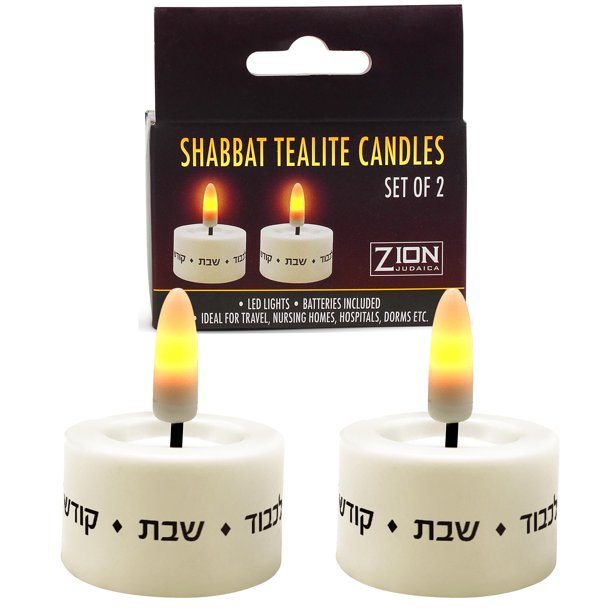 Set de 2 velas tealight LED para Shabat Zion Judaica