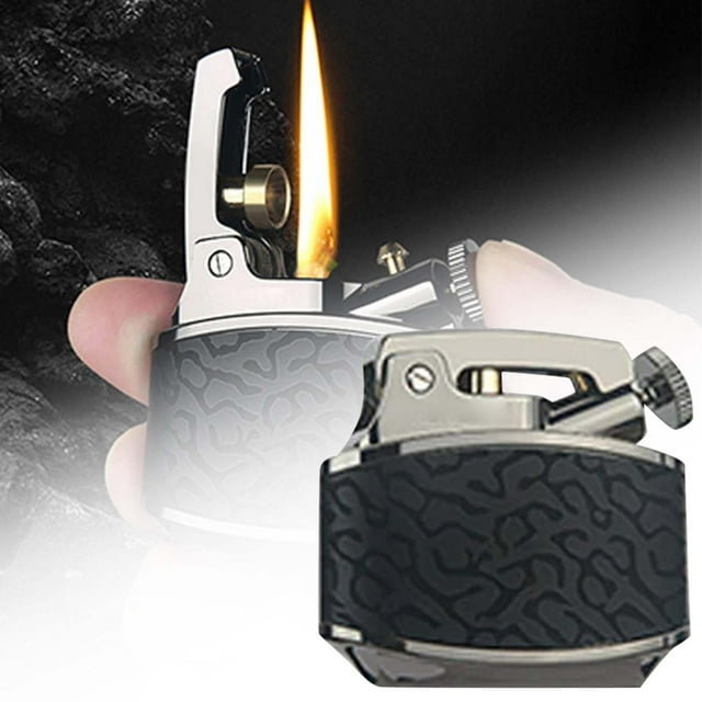 Riforla Kérosène Style Vintage avec Corps en Métal Rechargeable et Roue Intégrée Compacte et Portable (Kérosène Non Inclus) Camping & Randonnée