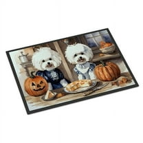 Carolines Treasures DAC1739MAT 18 x 27 in. Unisex Bichon Frise Fall Kitchen Pumpkins Doormat
