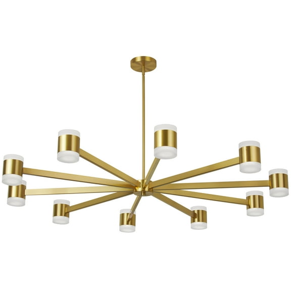 WLS-48140LEDC-AGB Dainolite Wilson - 140W 20 LED Chandelier In Modern Style-4.75 Inches Tall and 48 Inches Wide-Aged Brass Finish