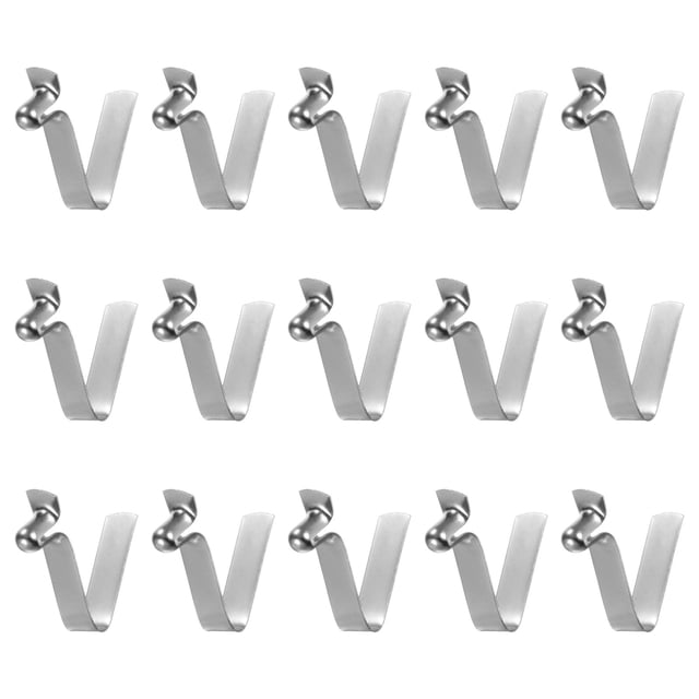 Unique Bargains 15pcs Single Button Kayak Paddle Snap Spring Clip 20mmx3.8mm V Shaped Hollow Lift Telescopic Locking Pole Clips