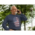 thumbnail image 2 of Old Glory Mens 4th of July American Flag Pride Thumbprint Long Sleeve Graphic T Shirt, 2 of 6