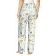thumbnail image 3 of Uemuo Dandelion Pattern Women's Wide Leg Palazzo Lounge Pants with Pockets Light Weight Loose Comfy Casual Pajama Pants-X-Large, 3 of 9