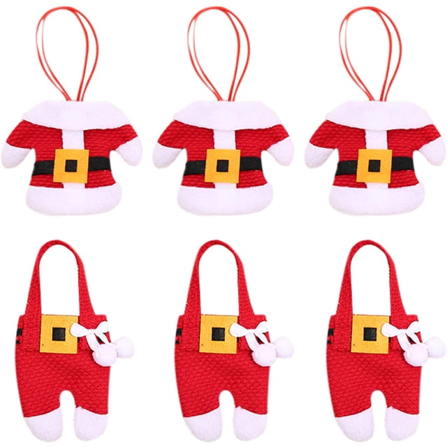 ZHAOCHENG soportes para cubiertos, servilletas, cuchillos, tenedor, cuchara en forma de bonito disfraz de Papá Noel para decoración de mesa de cocina, Nochebuena (D)