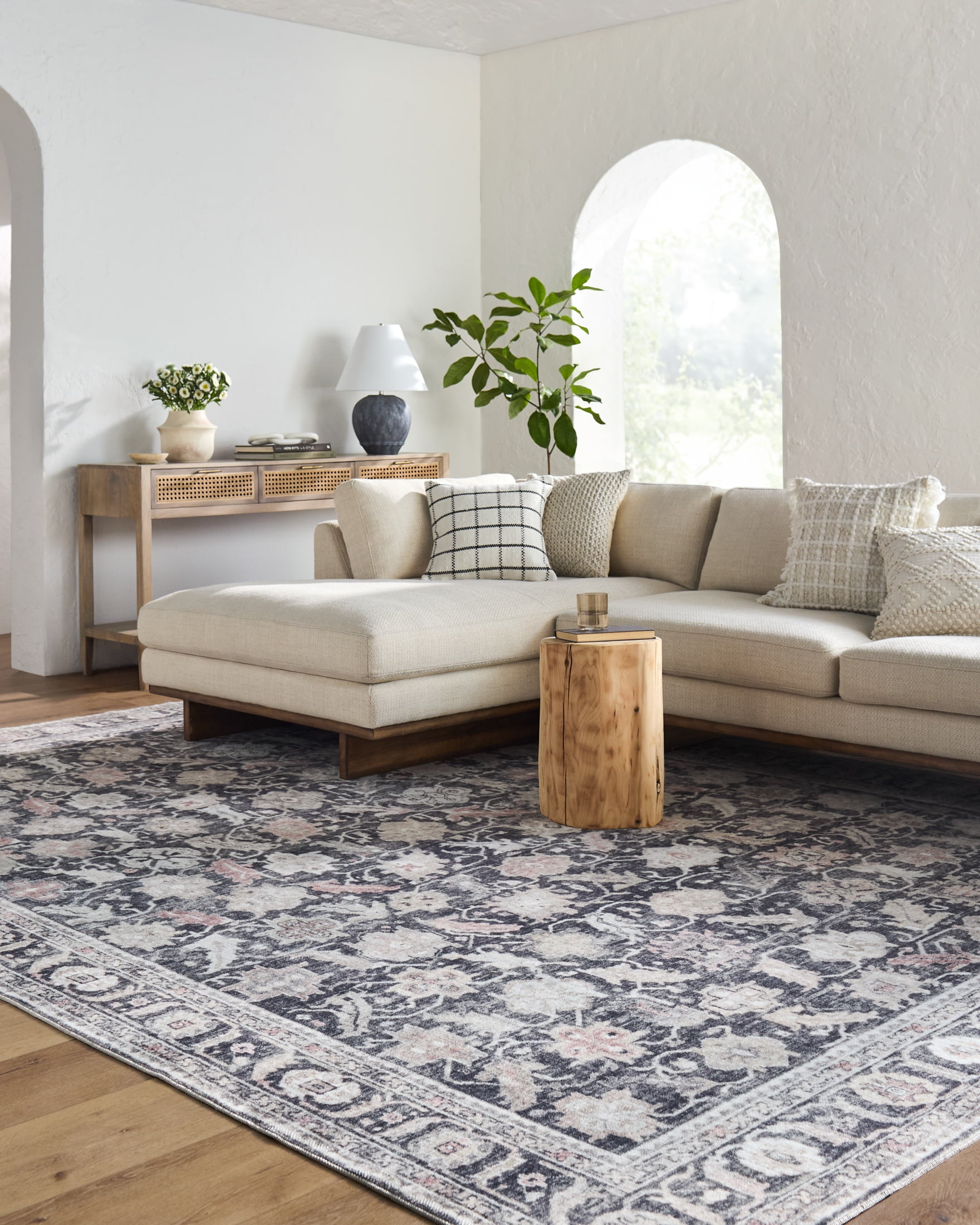 My Texas House Washable Lennon Brown 8'10" x 12' Washable Area Rug