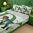 thumbnail image 3 of meiyoeat tropical Dinosaur Letter D Zipper Twin Comforter Sets with Fitted Sheet and 2 Pillowcases,Ancient Wild Animal Dino Zipper Bedding Set,Light Gray Reversible,4-Piece, 3 of 7