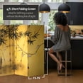 thumbnail image 5 of 4 ft. Short Double Sided Bamboo Tree Canvas Folding Screen, 5 of 7