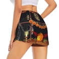 thumbnail image 2 of Uemuo Halloween Decoration Pattern Women's Athletic Shorts High Waisted Running Shorts with Liner Pockets Gym Elastic Workout Shorts-Small, 2 of 9