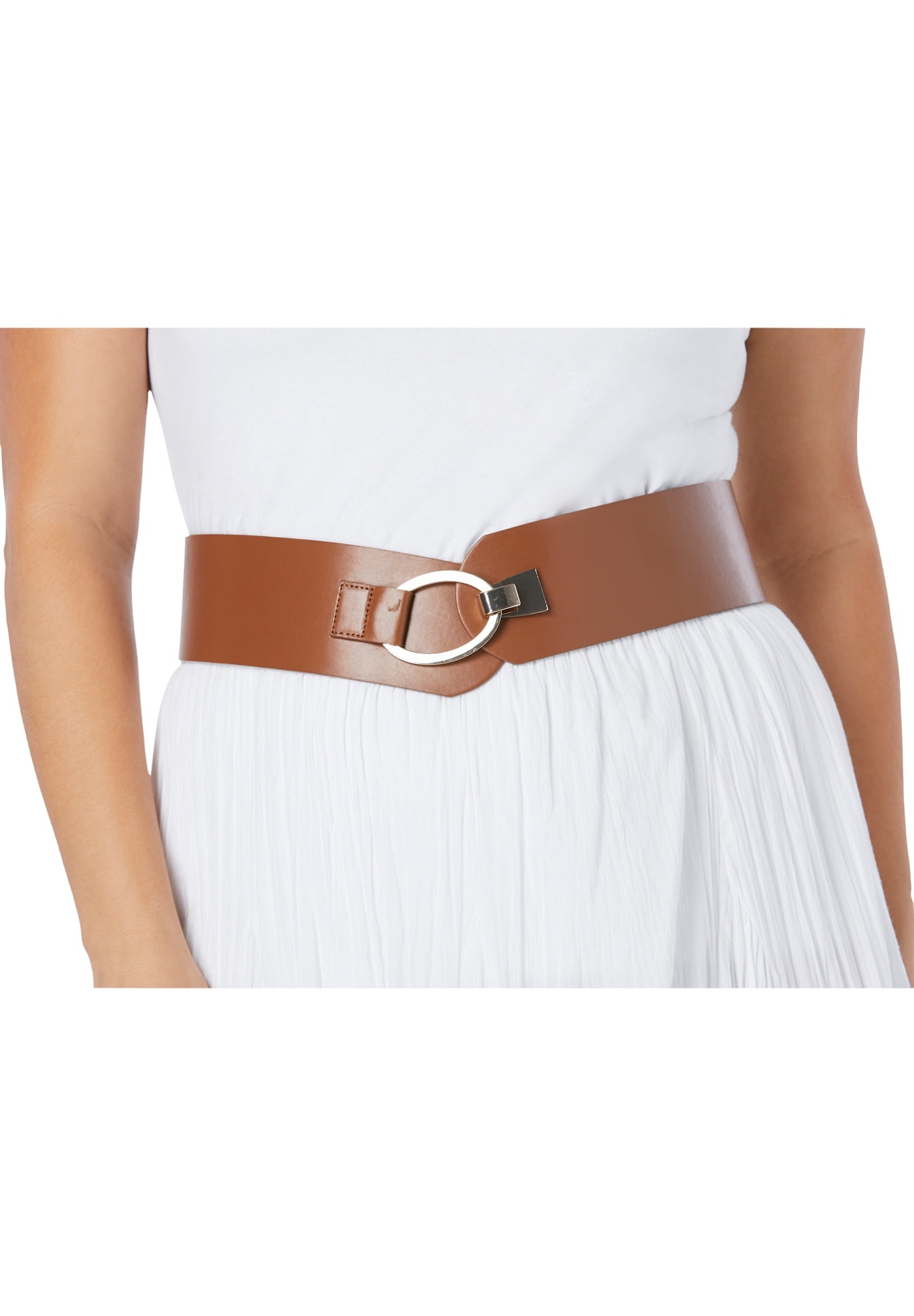 Womens Plus Size Belts Ladies Faux Leather Criss Cross Buckle Waist Accessories 