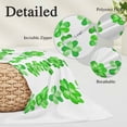 thumbnail image 2 of Happy St. Patrick's Day Pillow Covers, Linen Long Throw Pillow Case, Spring Lucky Green Three Leaf Grass Holiday Pillow Protector Decorative Cushion Cover for Living Room/Bedroom 20" x 30", 2 of 8