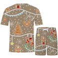 thumbnail image 4 of Lilgiuy Men Casual Christmas Round Neck T-Shirt 3D Print Short Sleeve Blouse And Pants Set 2022 Fall Winter, 4 of 5