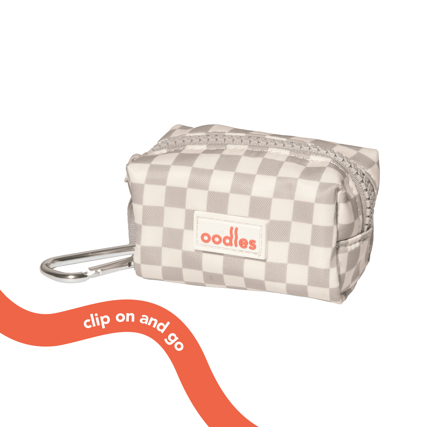 Oodles Gray Checkered Dog Walking 3 Piece Set, Medium