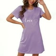 thumbnail image 4 of FDGIU Women Valentine's Day Sleepwear, Plus Size Short Sleeve Nightgown Soft Loose Fit, 4 of 5