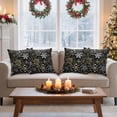 thumbnail image 5 of Outdoor Pillow Covers Waterproof Pillow Cases Protector Abstract Gold Christmas Snowflakes on Black Pillowcase Pack of 2 Love Heart Throw Cushion Case for Pation Furniture,Couch,Sofa, 16x16 in, 5 of 9