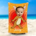 thumbnail image 1 of Personalized Name Baby Jerry Dot Yellow Beach Towel, 1 of 3