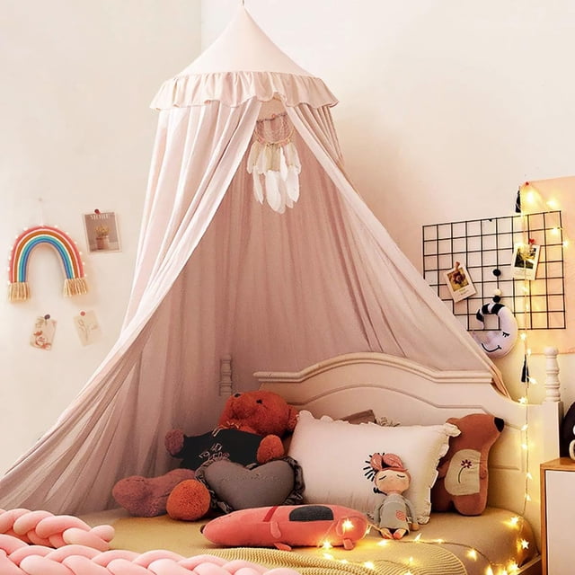 Dosel para Cama Kertnic Decoración para Cama Infantil Castillo de Princesa Rosa