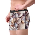 thumbnail image 2 of Yiaed Sea Shells Print Men's Soft Cotton Boxer Shorts Breathable Boxers Underwear Moisture-Wicking Underwear Stretch Boxer Briefs for Man-Large, 2 of 5