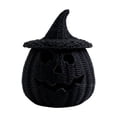 thumbnail image 2 of Halloween Woven Seagrass Pumpkin with Witch Hat Lid, Halloween Decorations Indoor Fall Decor & Horror Decor, Halloween Witch Lamp Lantern for Home Shelf Mantel Display, 6.7 Inch, 2 of 9