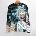 thumbnail image 2 of Rick And Morty Sweater Long Sleeve Round Neck Pullover Jumper Fall Winter Clothes Print Tops Blouse XL, 2 of 6