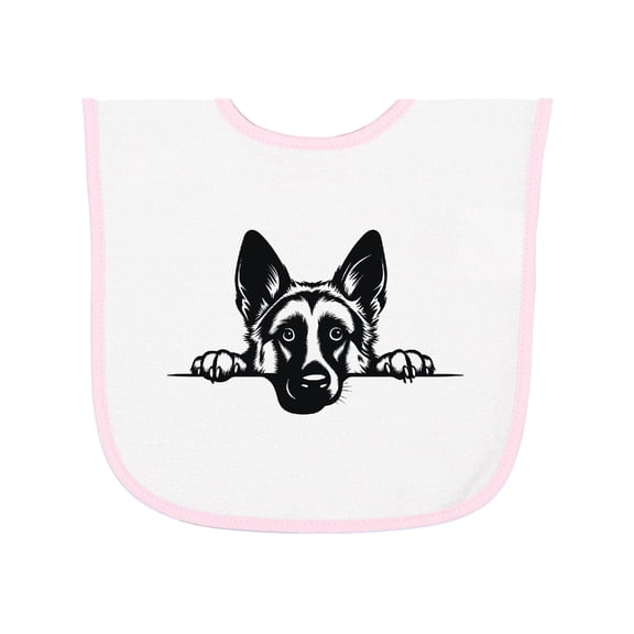 Inktastic Peeking German Shepherd Baby Terry Cloth Bib