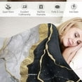 thumbnail image 3 of Nawypu  King Size Blanket Black and Gold Bedding Marble King Size Throw Blanket for Bed Modern Abstract Marble Texture Soft Lightweight Fluffy Flannel Blanket (Grey Gold,King), 3 of 6