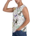 thumbnail image 3 of Fotbe Colorful Poodle Dog Men's Camiseta sin Mangas Estampada para Hombres, Playera Casual para Gimnasio, Entrenamiento, Playa-Large, 3 of 7