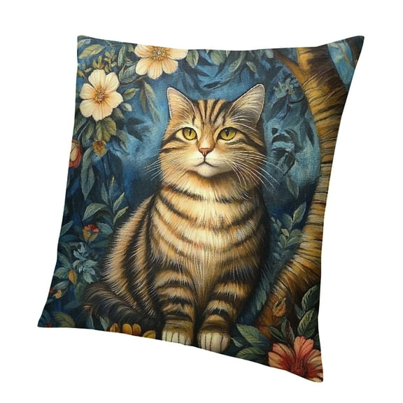 Patifu Cat Throw Pillow Covers Soft Decorative Blue and Green Throw Pillowcases Cushion Case Square for Home Decor Bed Couch Car Living Room 12x12in