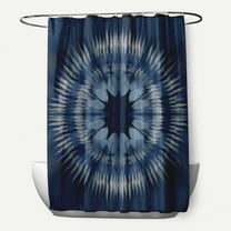 Simply Daisy Shibori Burst Polyester Polyester Shower Curtain, Navy