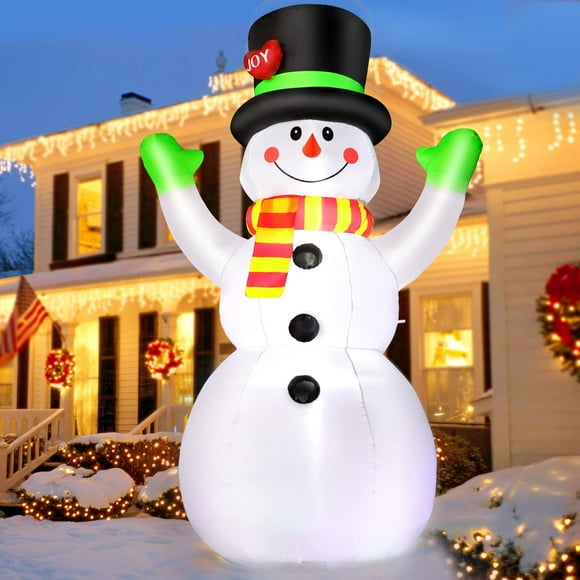 Muñeco de nieve gigante FunFanso inflable navideño de 2,1 m con luces LED