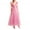 Pink, variant on IROINNID Women's V-Neck A-Line Dress Fashion Autumn Solid Causal Sleeveless Party Evening Dress Ankle-Length Dress