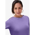 thumbnail image 4 of Jessica London Women's Plus Size Boatneck Tunic Top 3/4 Sleeve Shirt  Loose Fit, 4 of 4