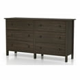 thumbnail image 2 of Bowery Hill Commode Transitionnelle en Bois à 6 Tiroirs, Wengé, 2 of 5
