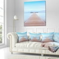 thumbnail image 3 of Designart Wooden Pier in Cold Atmosphere - Seascape Throw Pillow - 18x18, 3 of 5