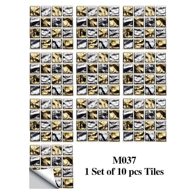 Dvkptbk Wall Stickers 10pcs Home Decor Living Room Tile Set Strong Sticker Kitchen Wall Sticker Home Decor on Clearance