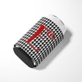 thumbnail image 3 of Letter E Initial Monogram - Houndstooth Black Can or Bottle Hugger, 3 of 5