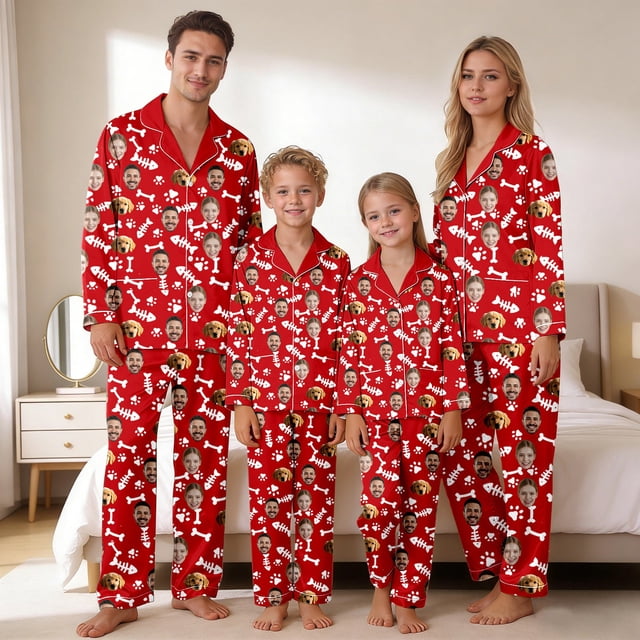 Ensemble de Pyjamas Assortis pour la Famille pour des Nuits Douillettes et des Moments de Rapprochement – Tenue de Pyjama Durable et Confortable pour Parents et Enfants, Tenue Saisonnière pour Toute l'Année, Tenue de Détente Familiale Personnalisable