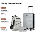 thumbnail image 4 of Smicure Carry On Luggage Sets 3 Piece with Spinner Wheel, Hardside Lightweight Suitcase with Backpack and Travel Essentials, Gray, 4 of 11